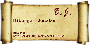 Biburger Jusztus névjegykártya